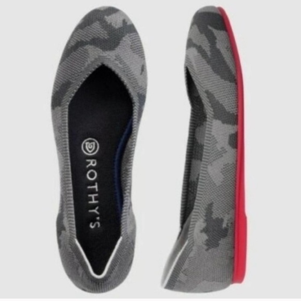 Rothy’s Retired Round Toe Grey Camo - Picture 1 of 6